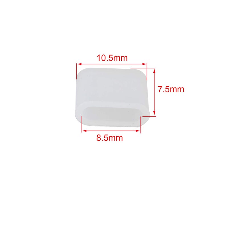 Futheda 10PCS Silicone USB 3.1 Type C Male Interface Port Plug Cover Stopper Anti Dust Cap Protector - Clear - Image 5